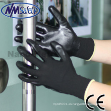 NMSAFETY guantes de mano de nitrilo negro stock para Polonia Market